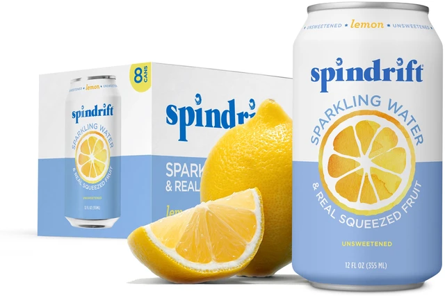 Main image of Spindrift Lemon Sparkling Water, 12 fl oz, 8 Count, No Sugar, 1 Calorie