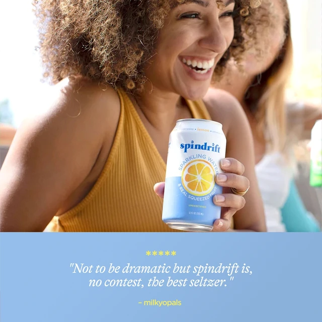 Alt view image 4 of 5 - Spindrift Lemon Sparkling Water, 12 fl oz, 8 Count, No Sugar, 1 Calorie