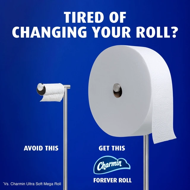 Alt view image 2 of 4 - Charmin Ultra Soft Forever Roll Starter Kit Toilet Paper, 2-Ply, 2 Rolls, 1 Holder