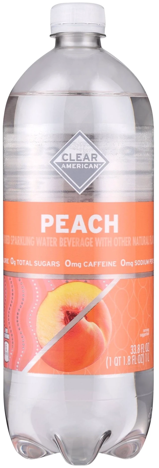 Alt view image 6 of 6 - Clear American Peach Flavored Sparkling Water, 33.8fl oz Bottles, 12-Pack