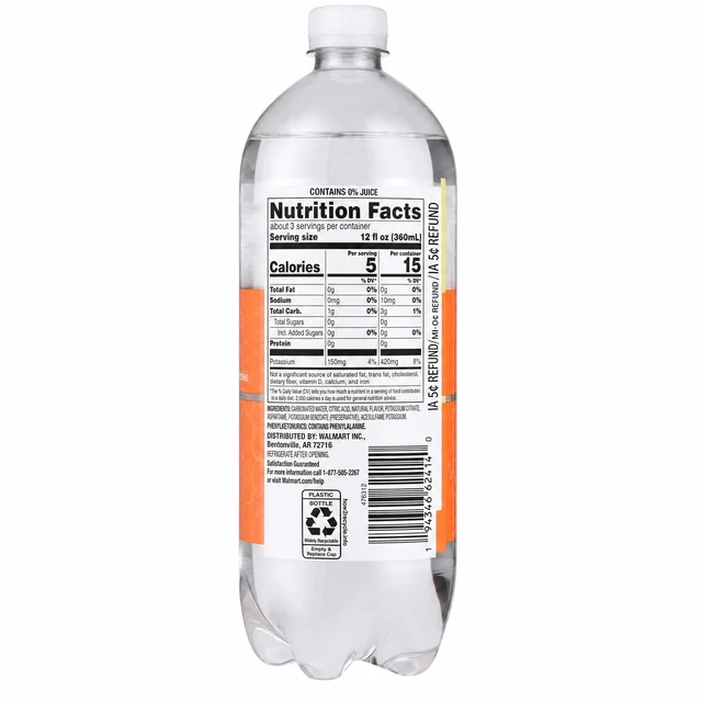 Alt view image 2 of 6 - Clear American Peach Flavored Sparkling Water, 33.8fl oz Bottles, 12-Pack