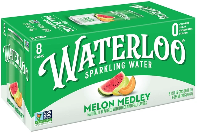Main image of Waterloo Sparkling Water Melon Medley 12 fl oz 8 Pack Cans
