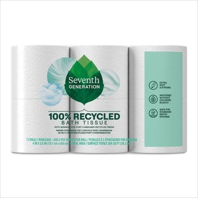 Main image of Seventh Generation 100% Recycled Toilet Paper, 12 Rolls