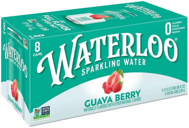 Main image of Waterloo Sparkling Water Guava Berry, 12 fl oz, 8 Pack, Zero Calories, Zero Sugar, Non-GMO