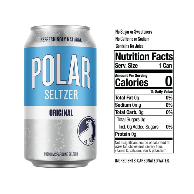 Alt view image 2 of 5 - Polar Zero Calorie Original Sparkling Seltzer Water 12 fl oz, 18 Pack Cans