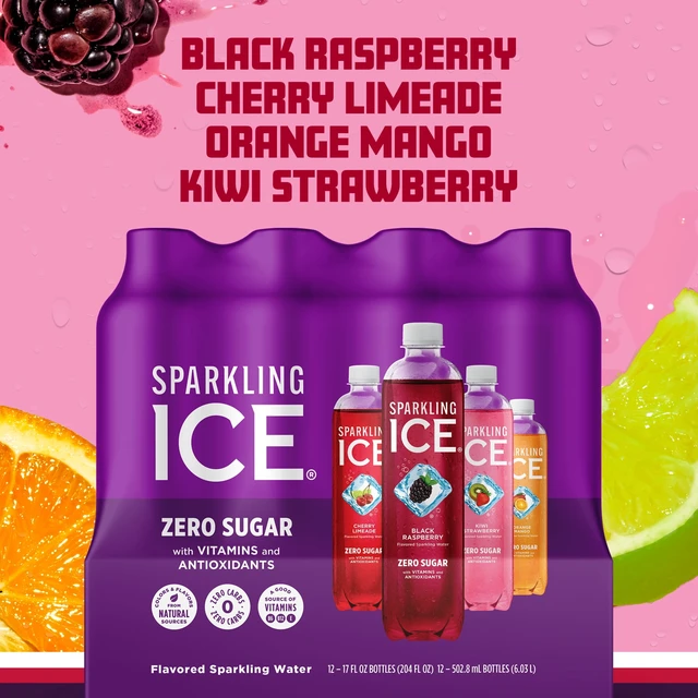 Alt view image 3 of 6 - Sparkling Ice Purple Variety Pack, Flavored Sparkling Water, 17 fl oz, 12 Count