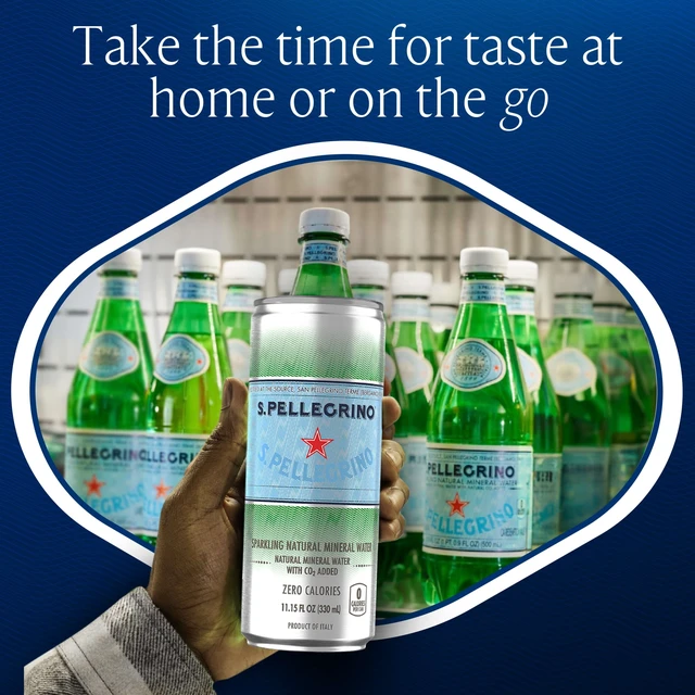 Alt view image 3 of 6 - S.Pellegrino Sparkling Natural Unflavored Mineral Water, 89.2 fl oz, 8 Pack Cans