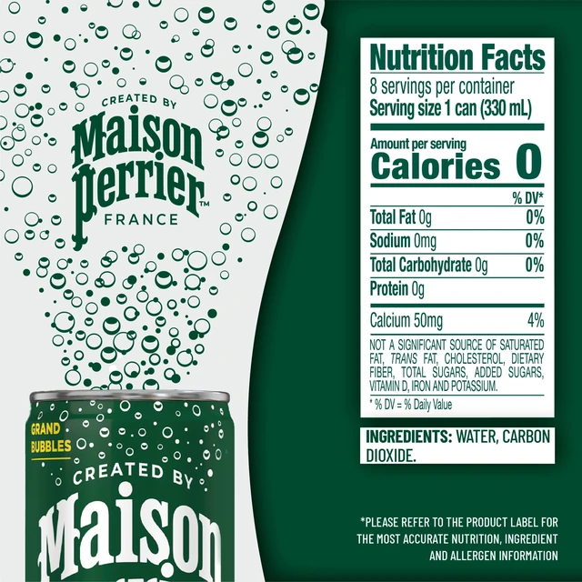 Alt view image 3 of 7 - Maison Perrier Unflavored Ultimate Sparkling Water, 11.15fl oz, 8-Pack Cans