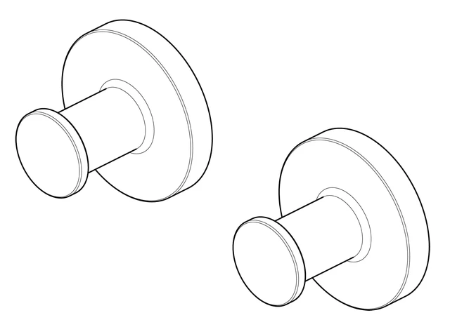 Alt view image 2 of 6 - Mainstays Modern Round Robe Hook, Satin Nickel, 2 Pack