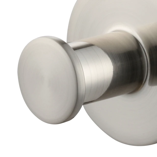 Alt view image 6 of 6 - Mainstays Modern Round Robe Hook, Satin Nickel, 2 Pack