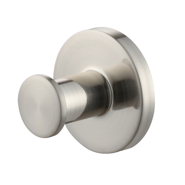Alt view image 3 of 6 - Mainstays Modern Round Robe Hook, Satin Nickel, 2 Pack