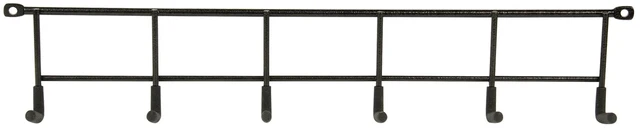 Main image of Hyper Tough Multi-Hook Rack, Screw Mounted, Steel, Black Finish, 2.5 in x 5.72 in x 17 in