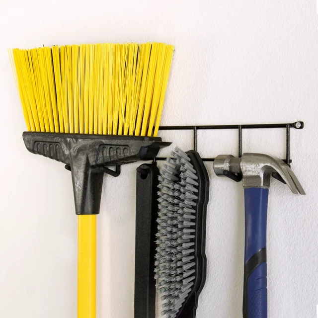 Alt view image 6 of 7 - Hyper Tough Multi-Hook Rack, Screw Mounted, Steel, Black Finish, 2.5 in x 5.72 in x 17 in