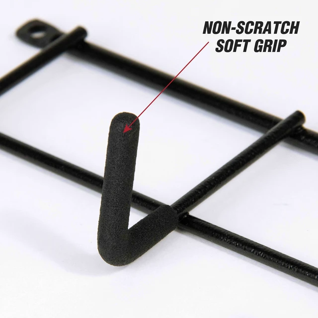 Alt view image 5 of 7 - Hyper Tough Multi-Hook Rack, Screw Mounted, Steel, Black Finish, 2.5 in x 5.72 in x 17 in