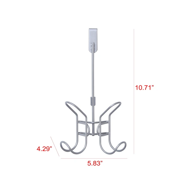Alt view image 5 of 5 - Mainstays Over-the-Door Double Hook, Satin Nickel Finish