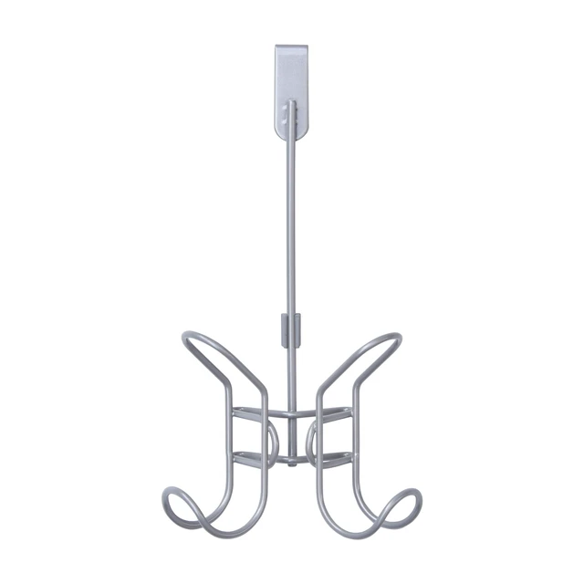 Alt view image 2 of 5 - Mainstays Over-the-Door Double Hook, Satin Nickel Finish