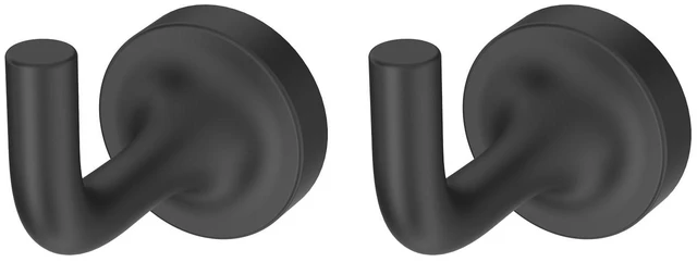 Main image of Better Homes & Gardens Clean Modern Wall Mount Robe Hook, 2-Pack, Matte Black