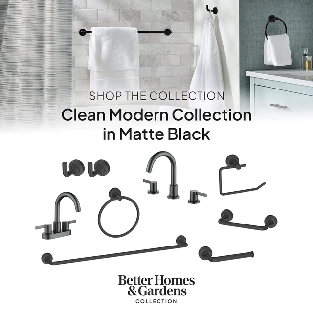 Alt view image 4 of 5 - Better Homes & Gardens Clean Modern Wall Mount Robe Hook, 2-Pack, Matte Black