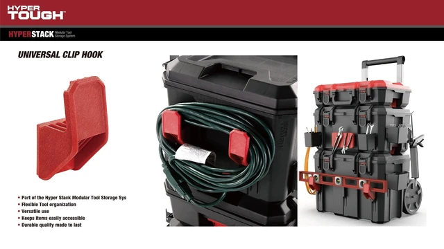 Alt view image 4 of 6 - Hyper Tough Hyper Stack Universal Clip Hook Red 1-Pack
