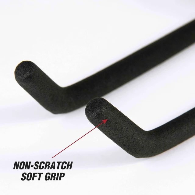 Alt view image 7 of 7 - Hyper Tough Screw Mounted Steel Utility V-Hook, Black, 3in x 4.3in x 7in