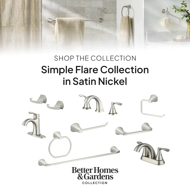 Alt view image 3 of 5 - Better Homes & Gardens Simple Flare Style Wall Mount Robe Hook Satin Nickel