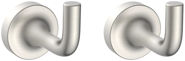 Main image of Better Homes & Gardens Clean Modern Wall Mount Robe Hook, Satin Nickel, 2 Pack