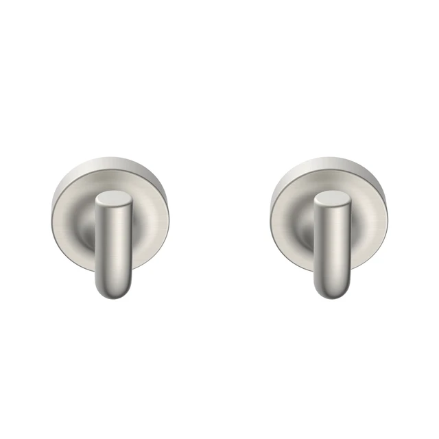 Alt view image 3 of 5 - Better Homes & Gardens Clean Modern Wall Mount Robe Hook, Satin Nickel, 2 Pack