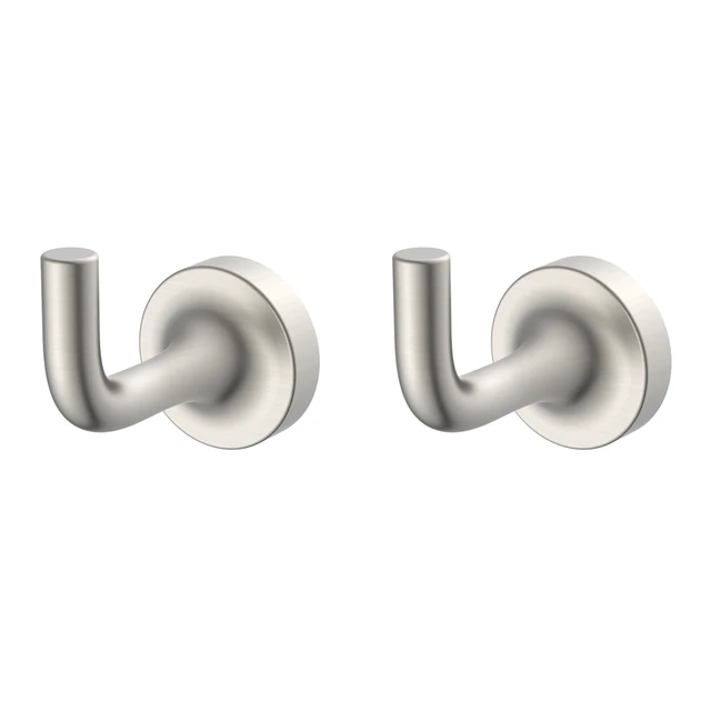 Alt view image 4 of 5 - Better Homes & Gardens Clean Modern Wall Mount Robe Hook, Satin Nickel, 2 Pack