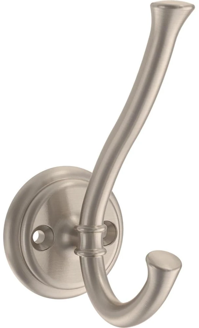 Main image of Better Homes & Gardens Gorham 2-Prong Hook, Satin Nickel, 35 lb Weight Limit