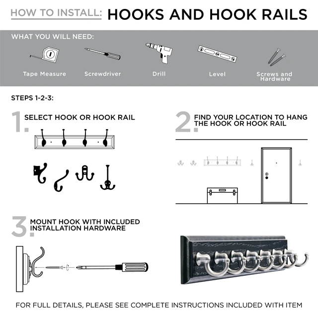 Alt view image 5 of 7 - Better Homes & Gardens Gorham 2-Prong Hook, Satin Nickel, 35 lb Weight Limit