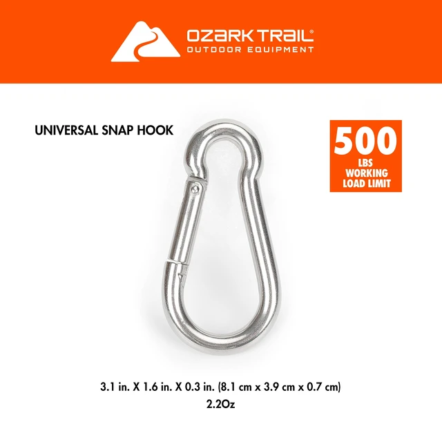 Alt view image 6 of 6 - Ozark Trail 3-1/8" Universal Snap Hook, Silver
