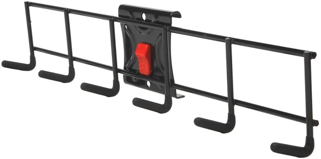 Main image of Hyper Tough 6-Hook Rack Organizer, Wall Mount or Snap Rail System, Black