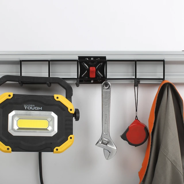 Alt view image 6 of 6 - Hyper Tough 6-Hook Rack Organizer, Wall Mount or Snap Rail System, Black