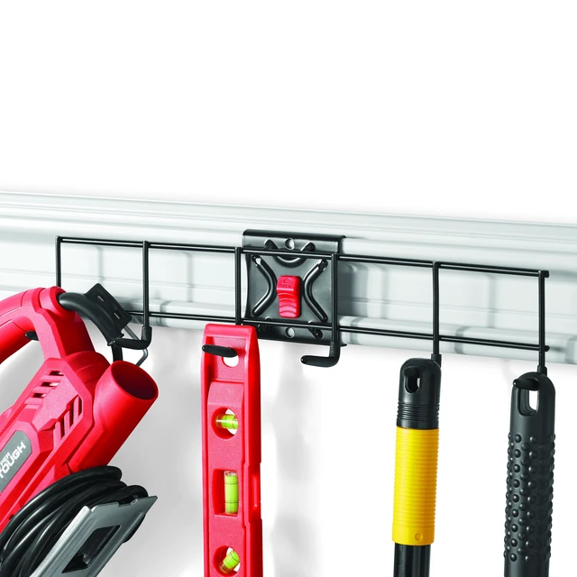Alt view image 5 of 6 - Hyper Tough 6-Hook Rack Organizer, Wall Mount or Snap Rail System, Black