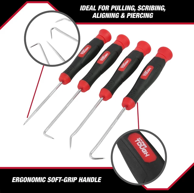 Alt view image 3 of 6 - Hyper Tough 4-Piece Curved, Complex & 90-Degree Steel Hooks
