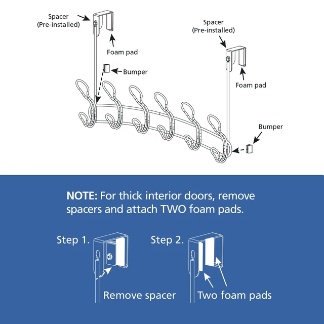 Alt view image 4 of 7 - Mainstays SnugFit 6-Hook Over-the-Door Towel and Robe Rack, Oil-Rubbed Bronze
