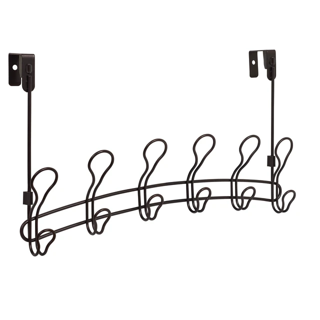 Alt view image 5 of 7 - Mainstays SnugFit 6-Hook Over-the-Door Towel and Robe Rack, Oil-Rubbed Bronze
