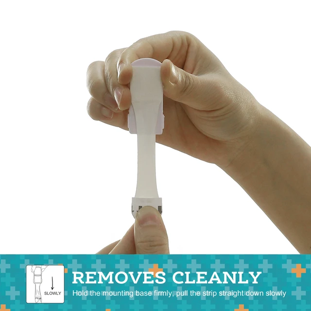 Alt view image 2 of 5 - Pen+Gear Plastic Adhesive Medium Wall Hooks, Damage-Free, White, 4 Count