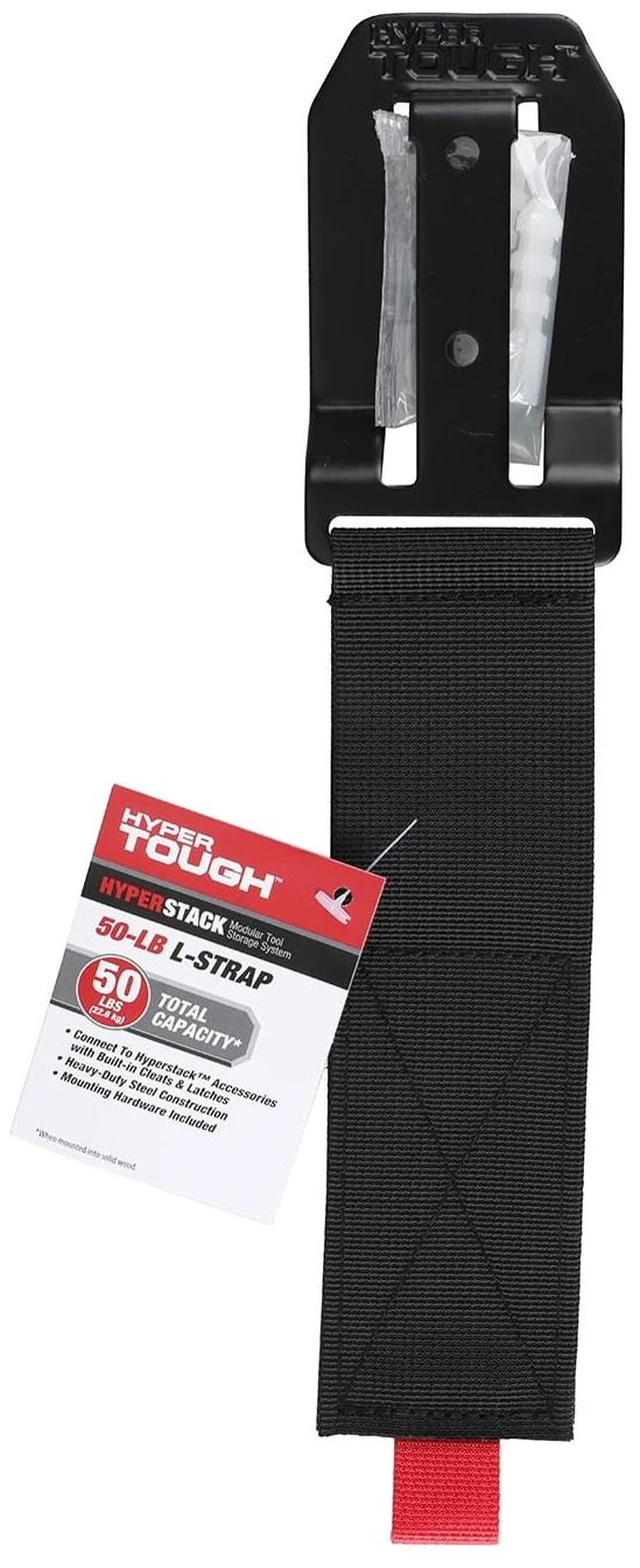 Alt view image 3 of 5 - Hyper Tough Hyper Stack Velcro Strap Wall Storage, 50lb, Black