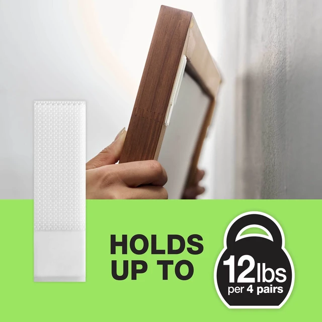 Alt view image 5 of 5 - FrogTape reMOVEables Medium White Picture Hanging Strips, 12 Pairs (24 Mounting Strips Total)
