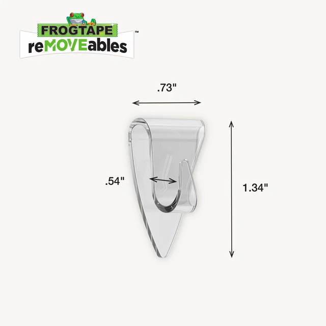 Alt view image 2 of 4 - FrogTape reMOVEables Clear Mini Hooks, 18 Hooks and 24 Adhesive Strips