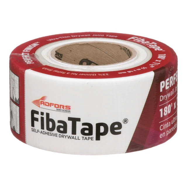 Alt view image 5 of 5 - Saint-Gobain ADFORS FibaTape Perfect Finish 1-7/8 Inch x 180 Foot Ultra Thin Self-Adhesive Mesh Drywall Joint Tape