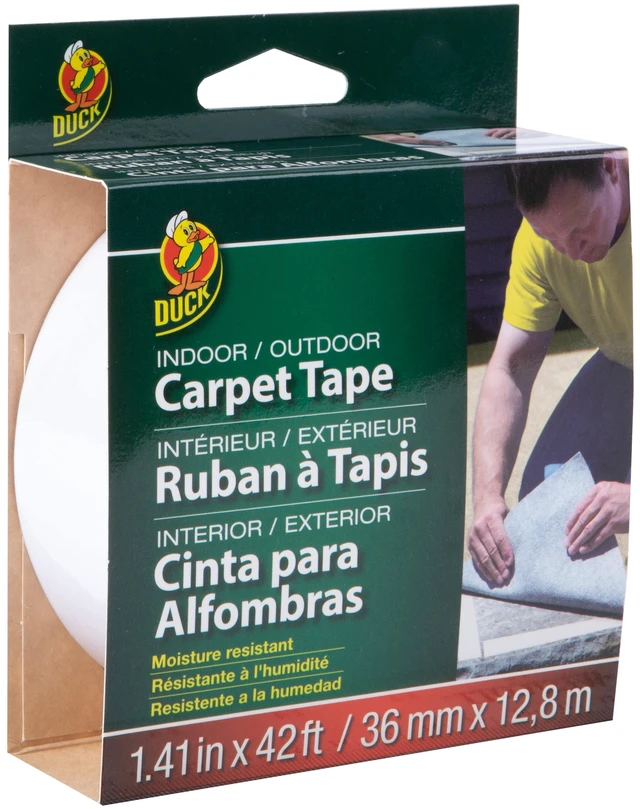 Main image of Duck Brand 1.41in x 42ft Indoor/Outdoor Carpet Tape White