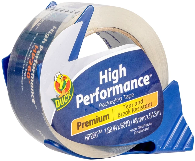 Main image of Duck Brand High Performance Packing Tape With Dispenser, Clear, 1.88In.x60Yd.