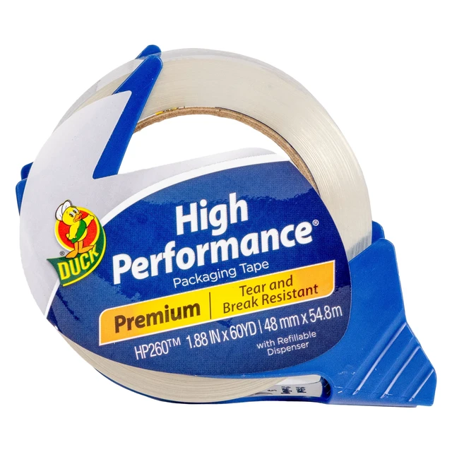 Alt view image 4 of 6 - Duck Brand High Performance Packing Tape With Dispenser, Clear, 1.88In.x60Yd.