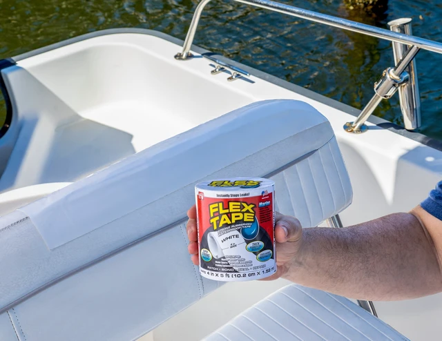 Alt view image 2 of 4 - Flex Tape 4in x 5ft White Strong Rubberized Waterproof Marine Tape