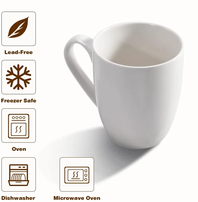 Alt view image 7 of 7 - Urbanstrive Large Ceramic Coffee Mug 16oz 475ml Tea Cups White Gift