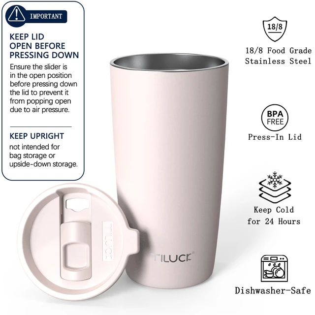 Alt view image 6 of 6 - TILUCK 20oz Insulated Coffee Tumbler with BPA-Free Lid