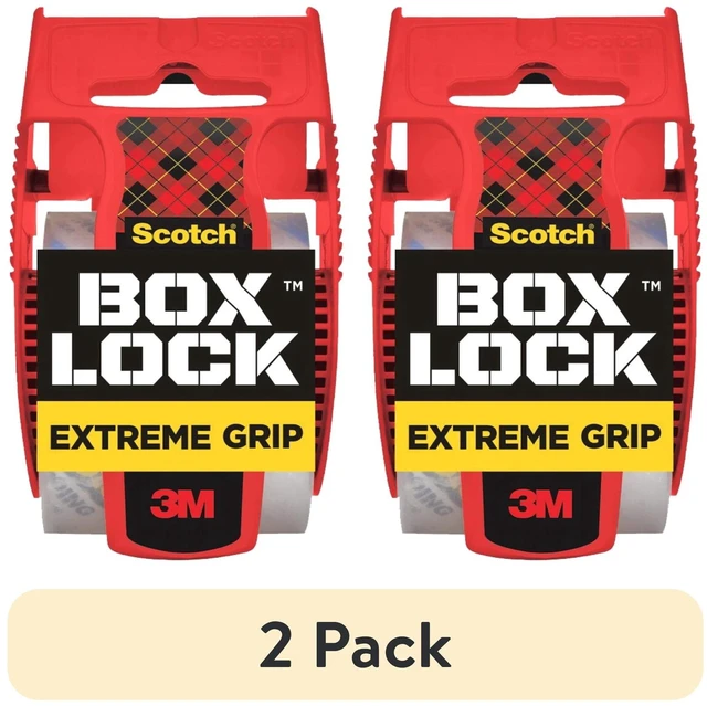 Main image of 2 Pack Scotch Box Lock Packaging Tape, Clear, 1.88In x 25.6Yd, 1.5In Core