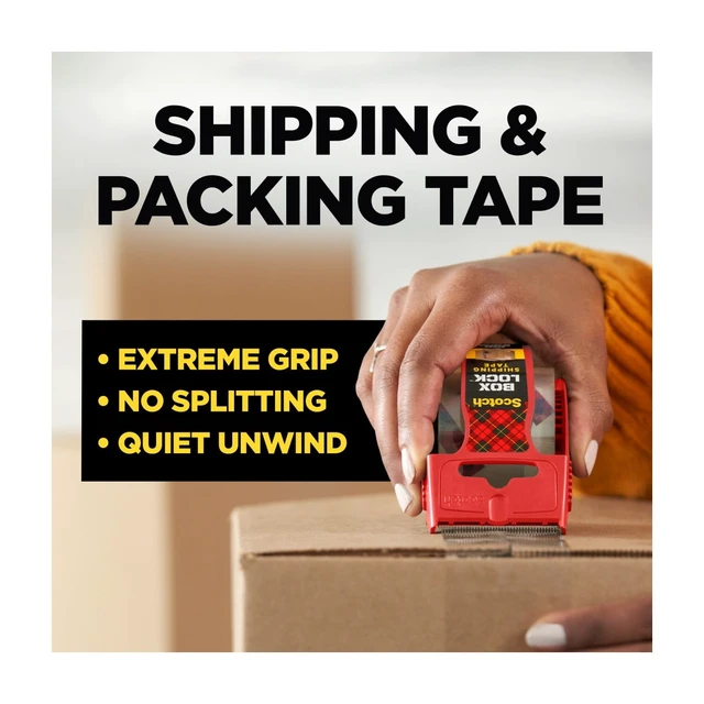 Alt view image 4 of 6 - 2 Pack Scotch Box Lock Packaging Tape, Clear, 1.88In x 25.6Yd, 1.5In Core